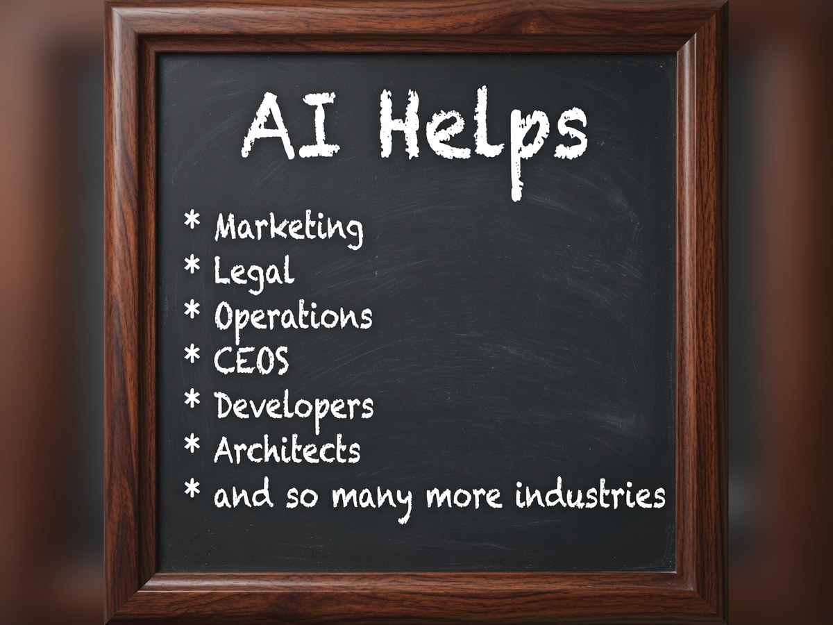 AI helps across Marketing, Legal, Operations, CEOs, Developers, Architects and more industries
